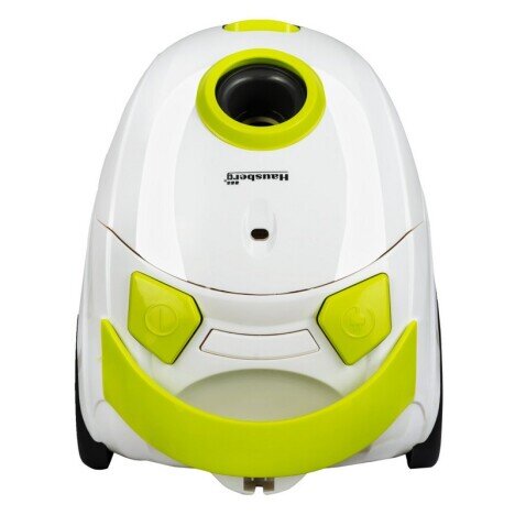 Aspirator cu sac Hausberg HB-2080VR Cyclone Vacuum Cleaner, 1.5L, 700W, 85dB, Alb/Verde